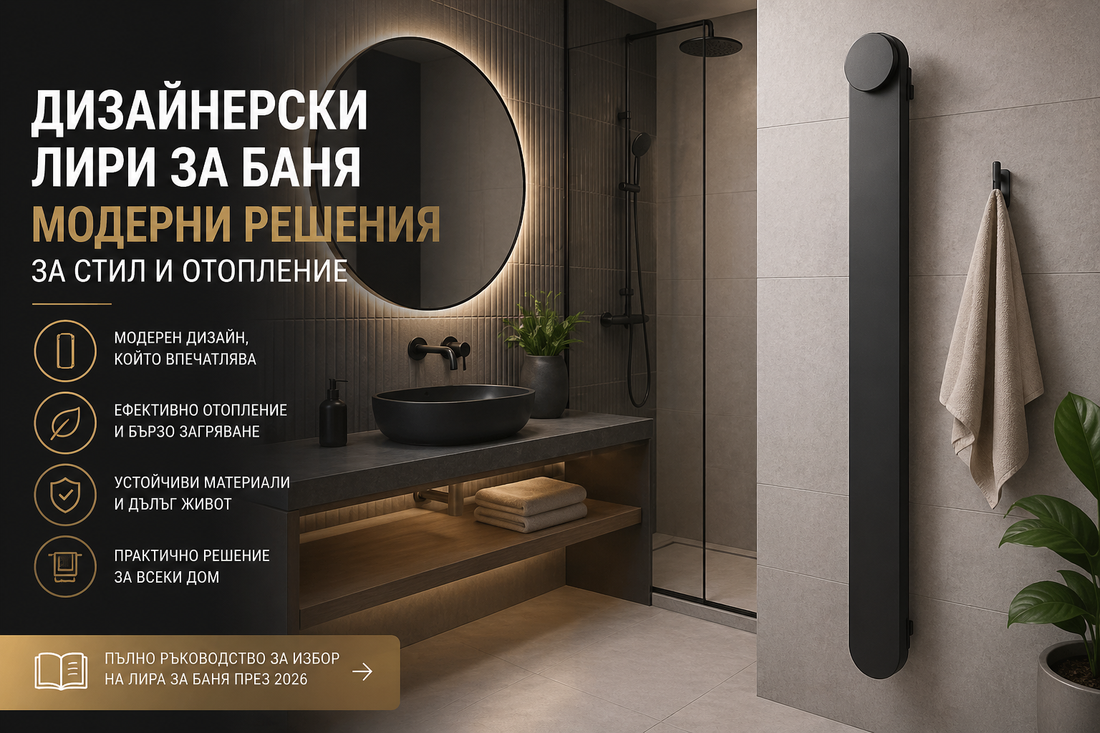 Дизайнерски лири за баня – модерни решения за стил и отопление