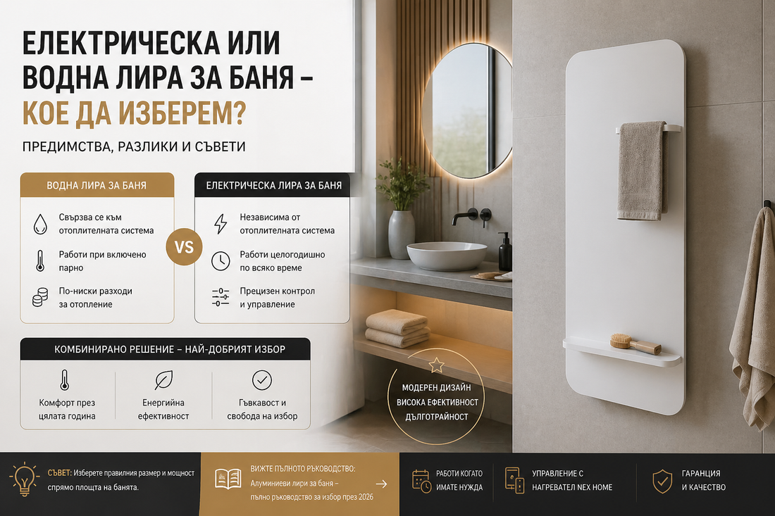 Електрическа или водна лира за баня – кое да изберем?