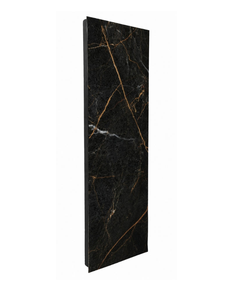 Лира GRANITE под ъгъл с черен панел и светли и златисти жилки
